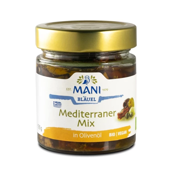 MANI, mediterraner Mix in Olivenöl, bio, 190g Glas